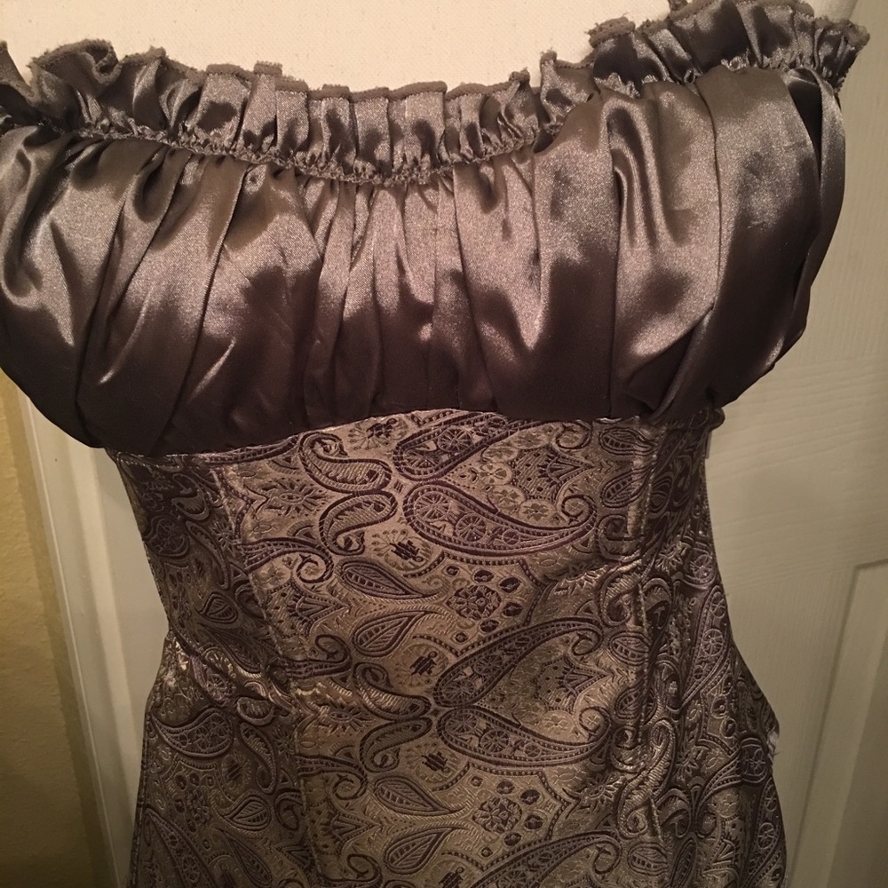 New Bustier Silver/Grey Lace-Up back Sz M